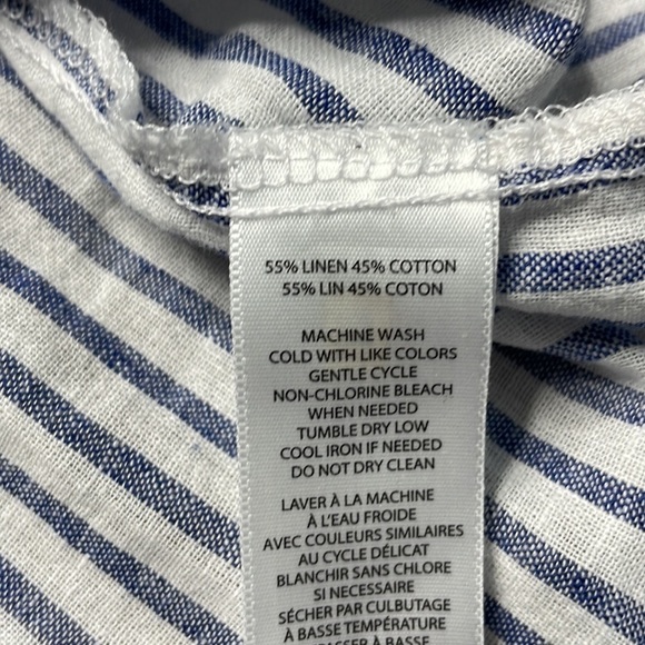 Beach Lunch Lounge Collection Linen Blend Collared Striped shirt, size small - Picture 6 of 10